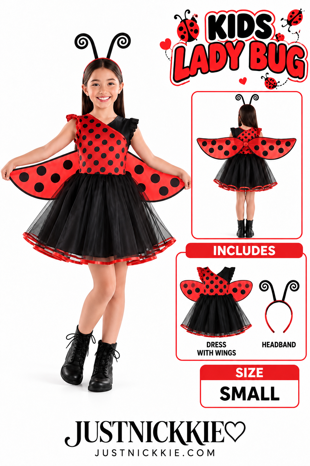 Girls' Ladybug Dress Costume