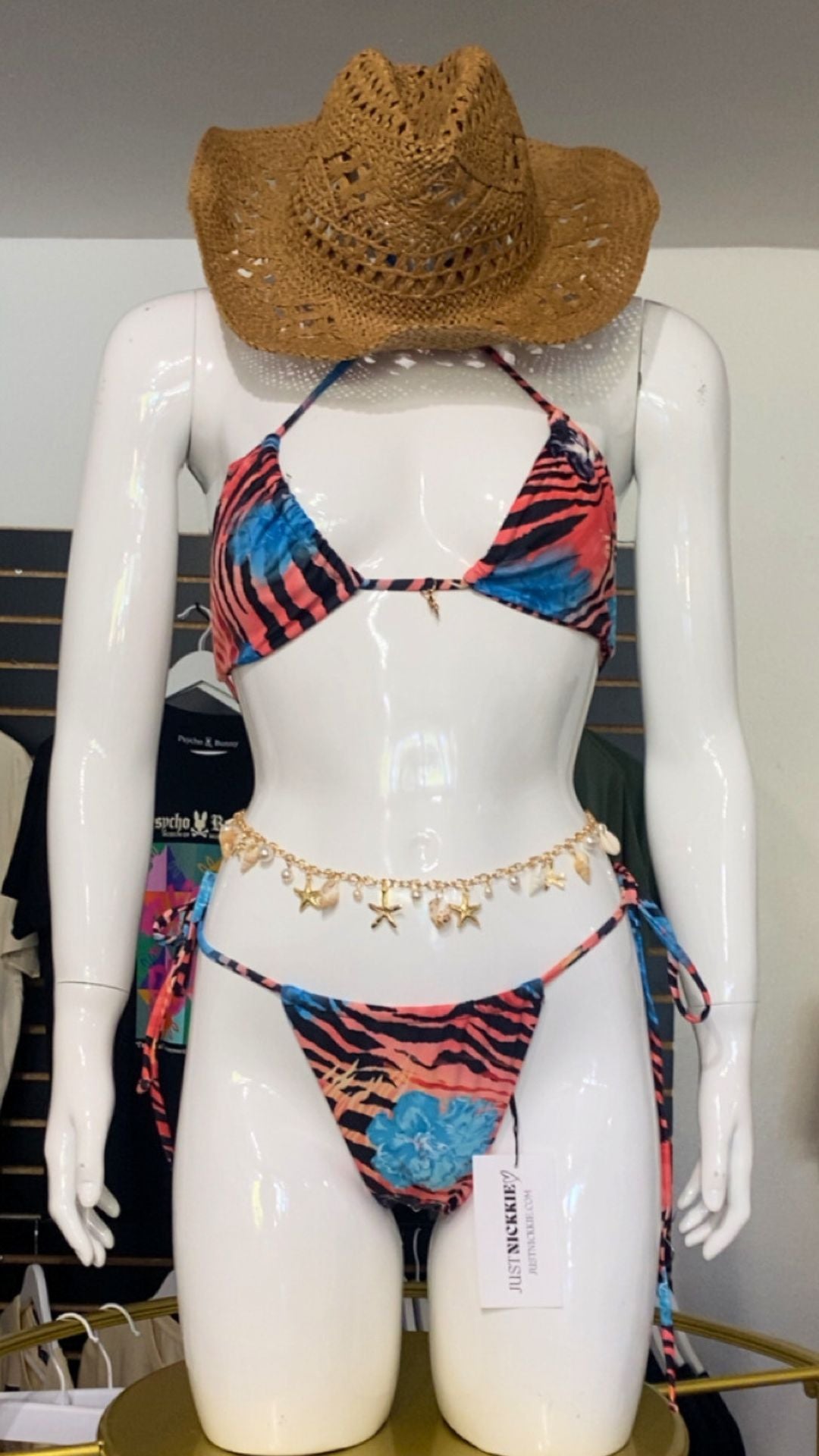 Multi Zebra Stripe Print Swim