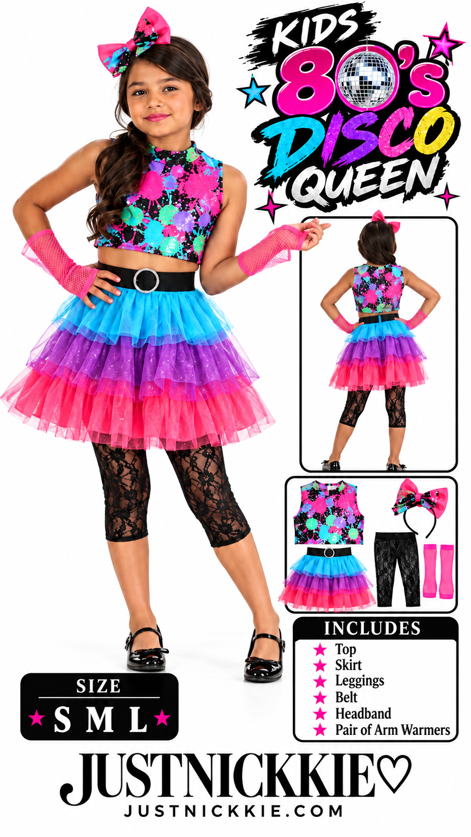 Kids' Neon '80s Costume