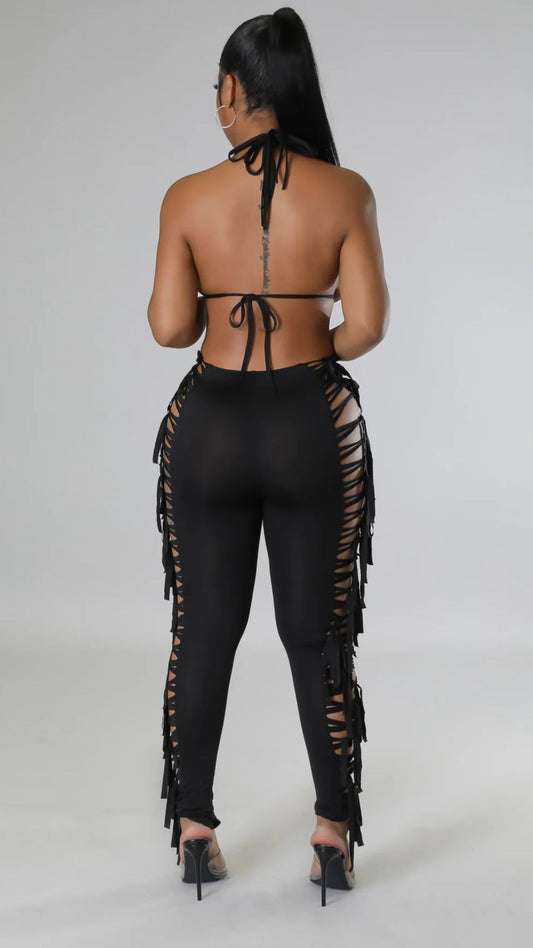 Lydia shredded jumpsuit