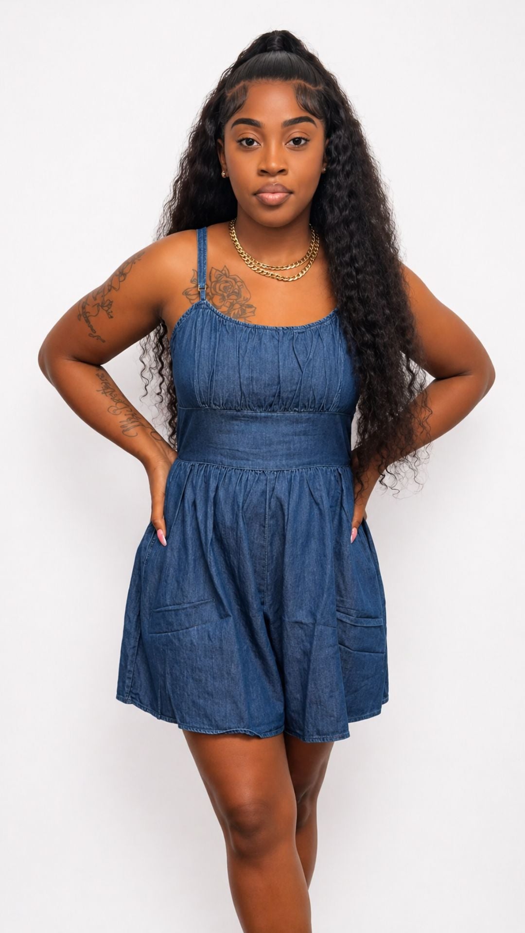 So Ready Denim Romper