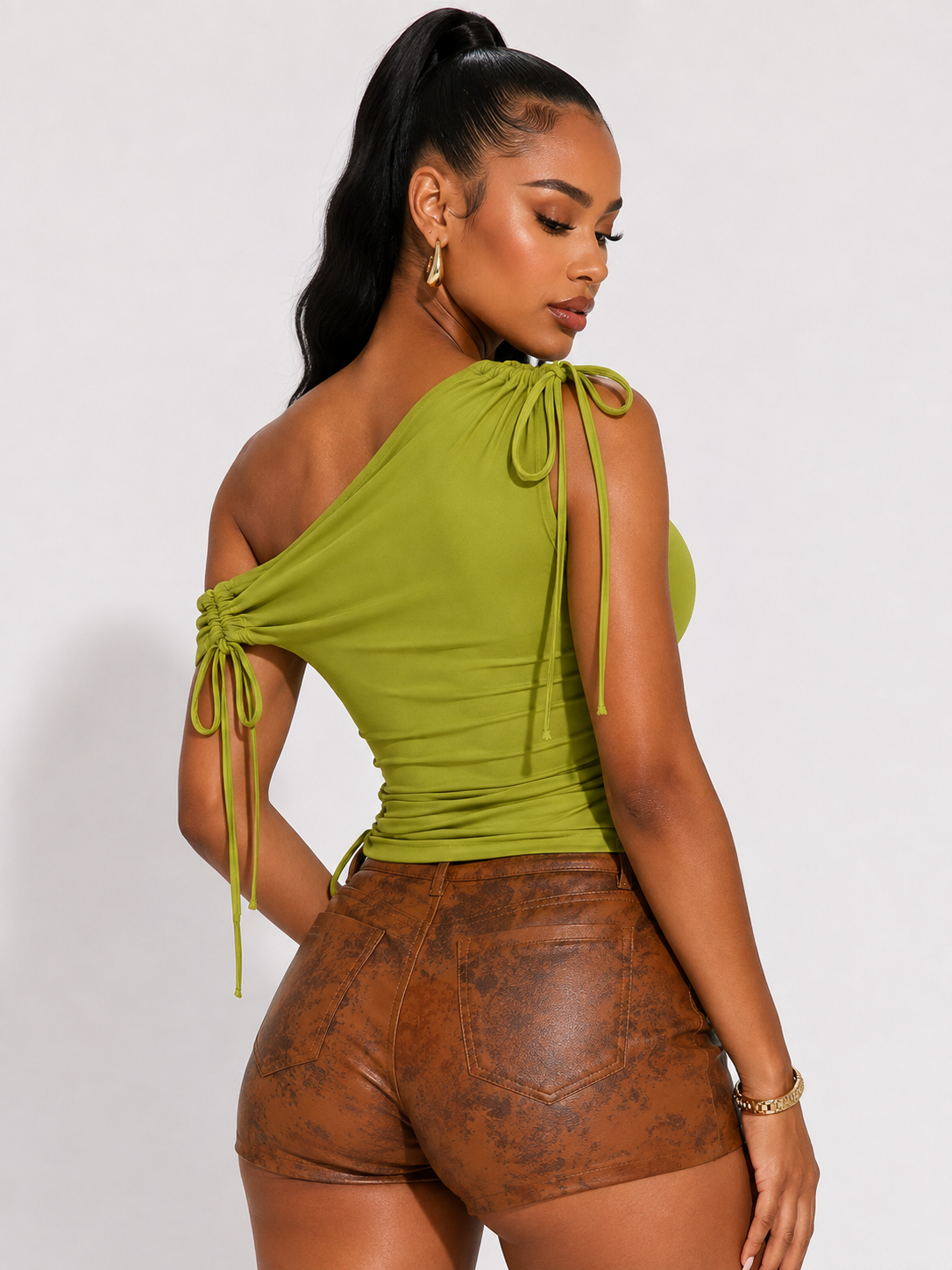 Sage Green Scrunched Top
