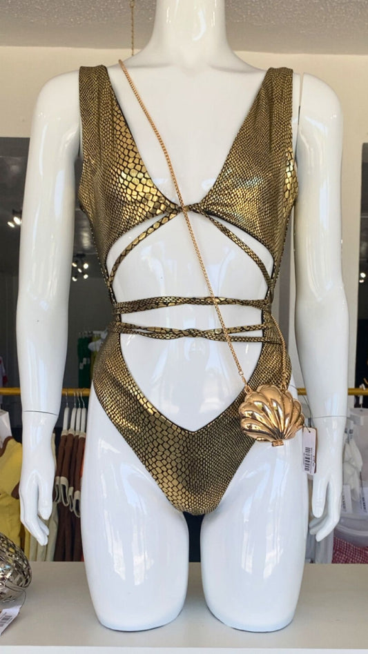 Reina Blk/Gold Swim