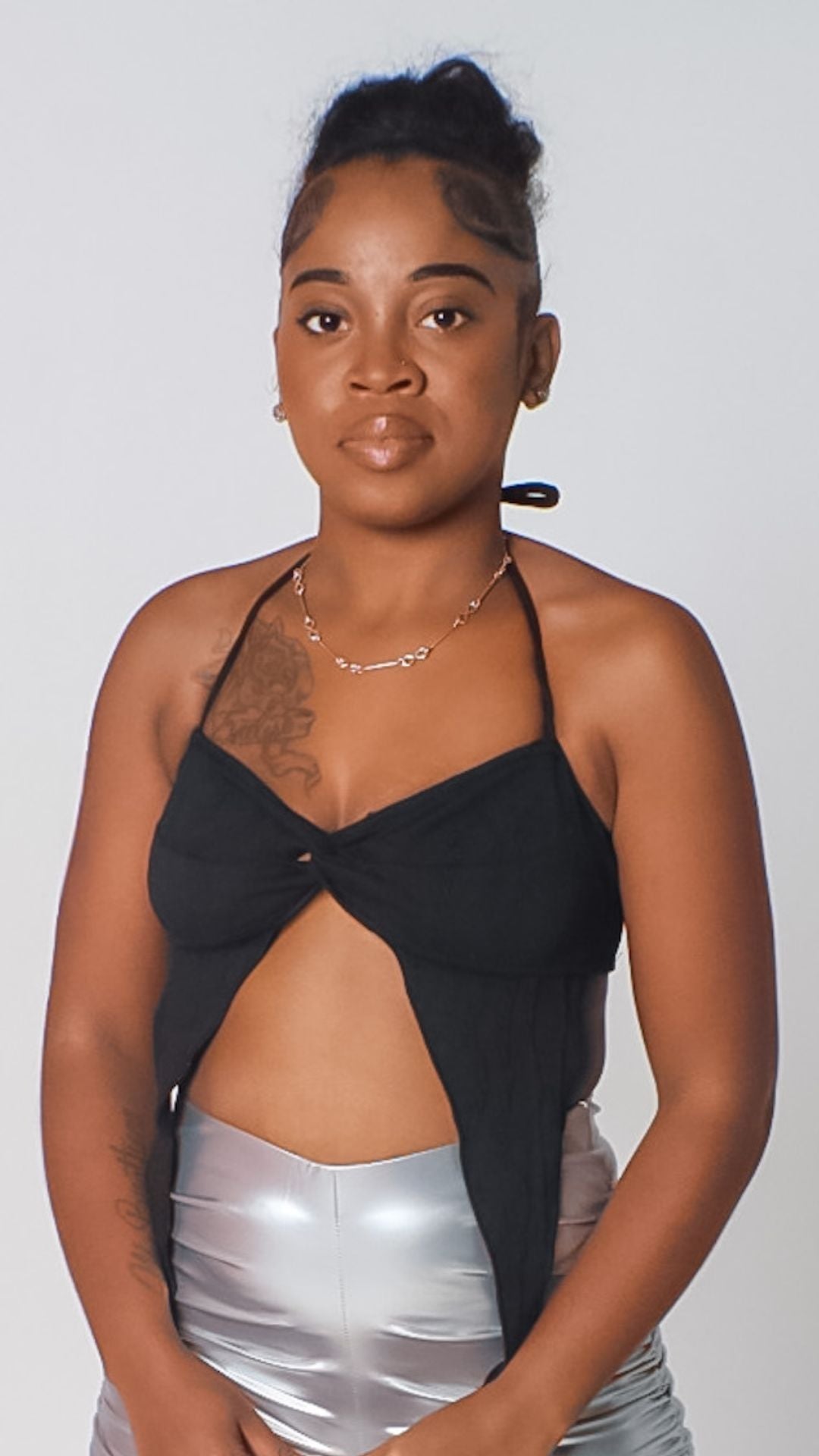 Kristy Split Halter (Black )