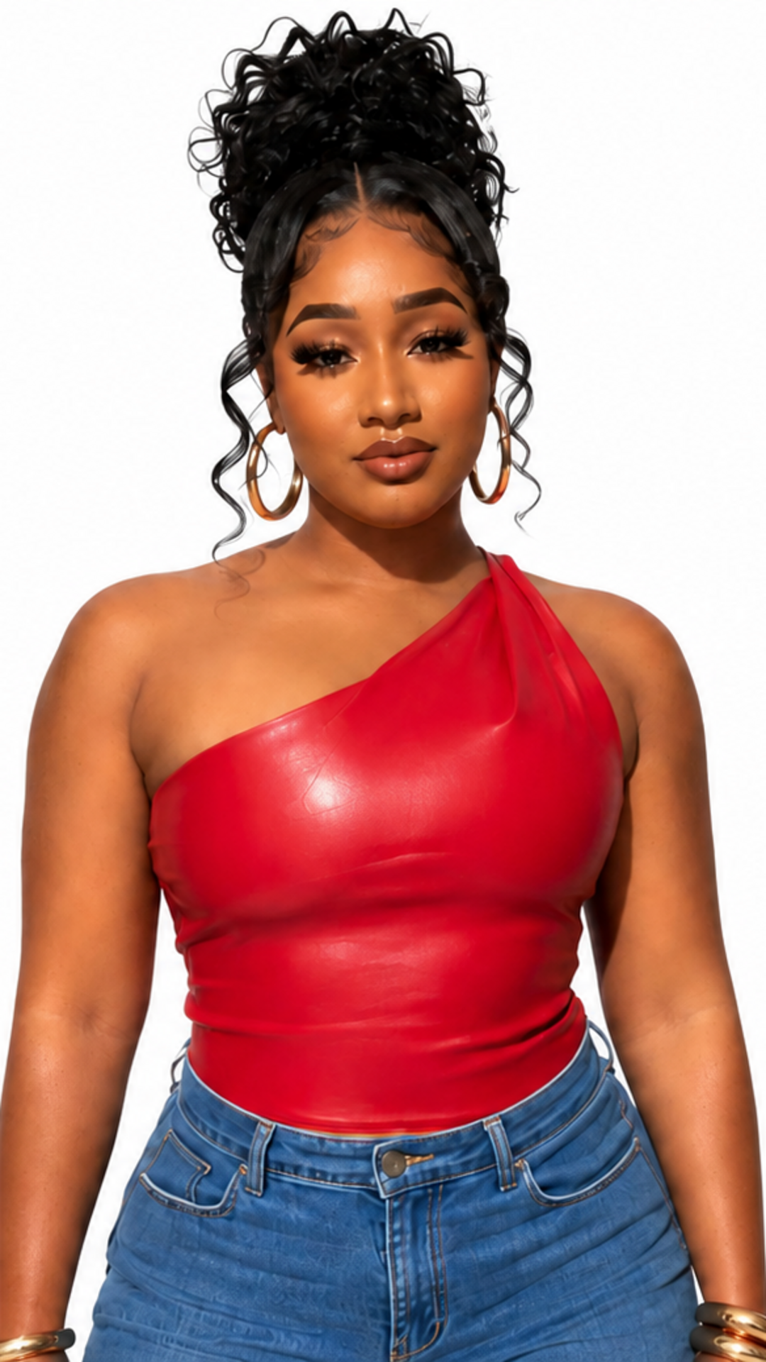 Red One-Strap Shirt