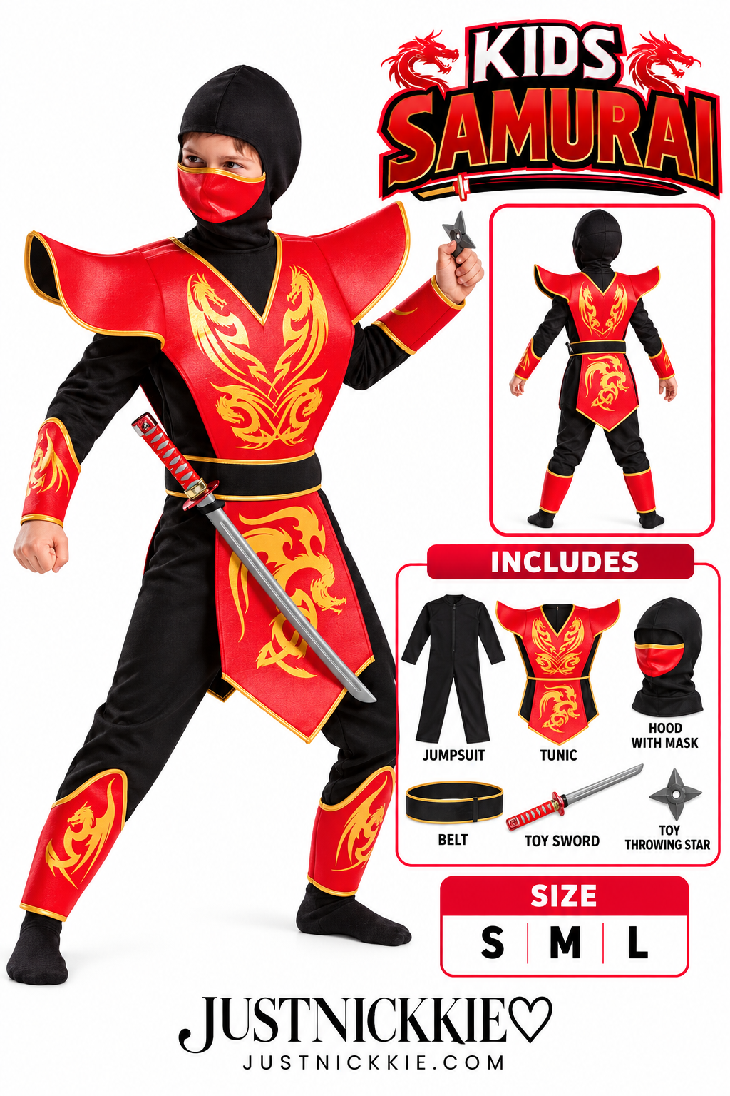 Kids Ninja Prestige Costume