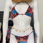 Multi Zebra Stripe Print Swim