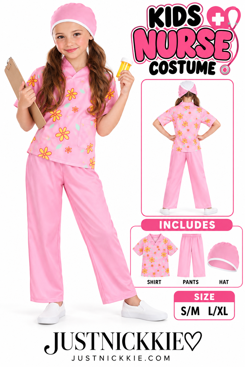 Girls' Pink Nurse Costume