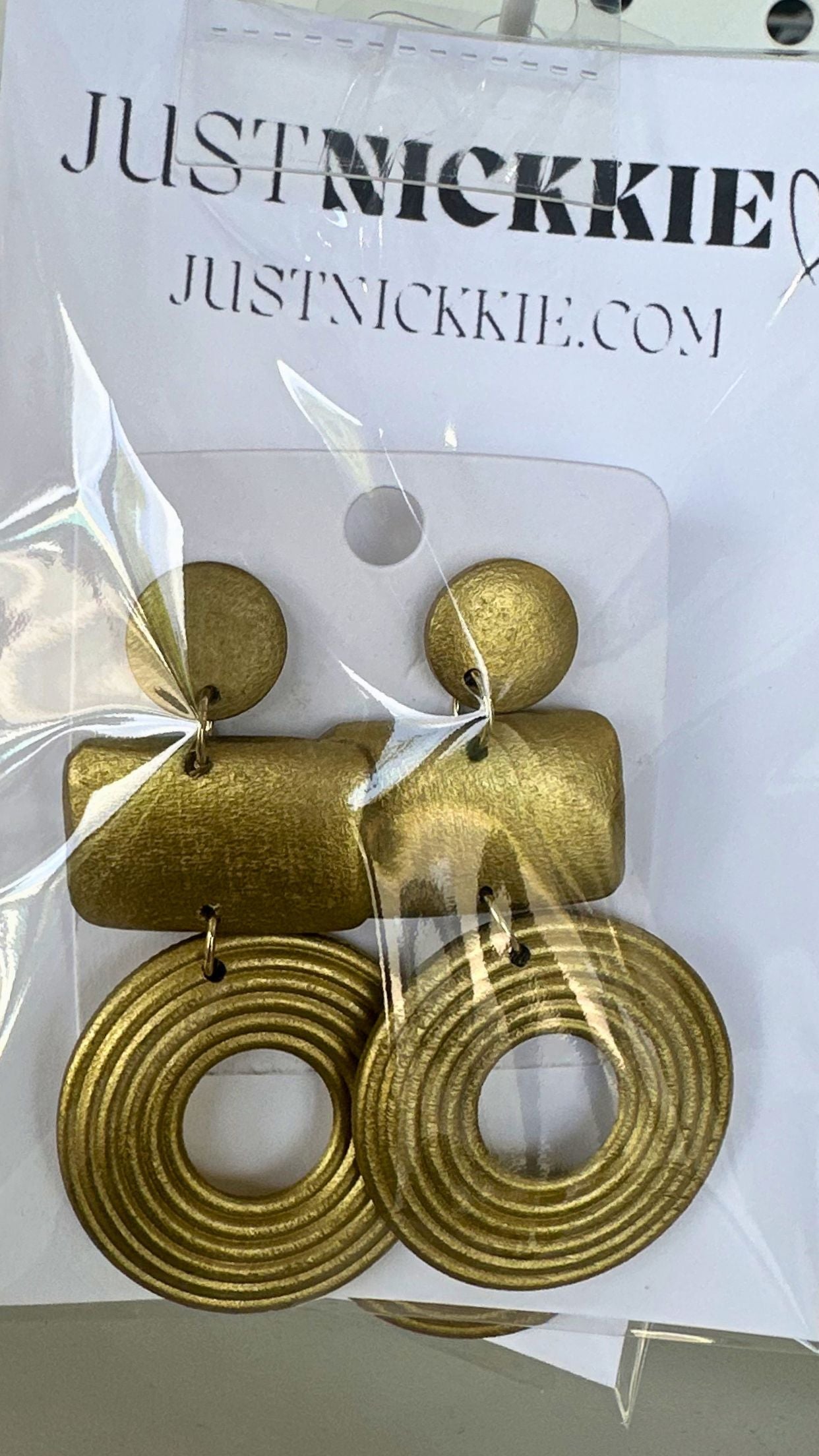 Gold Wooden Earrings