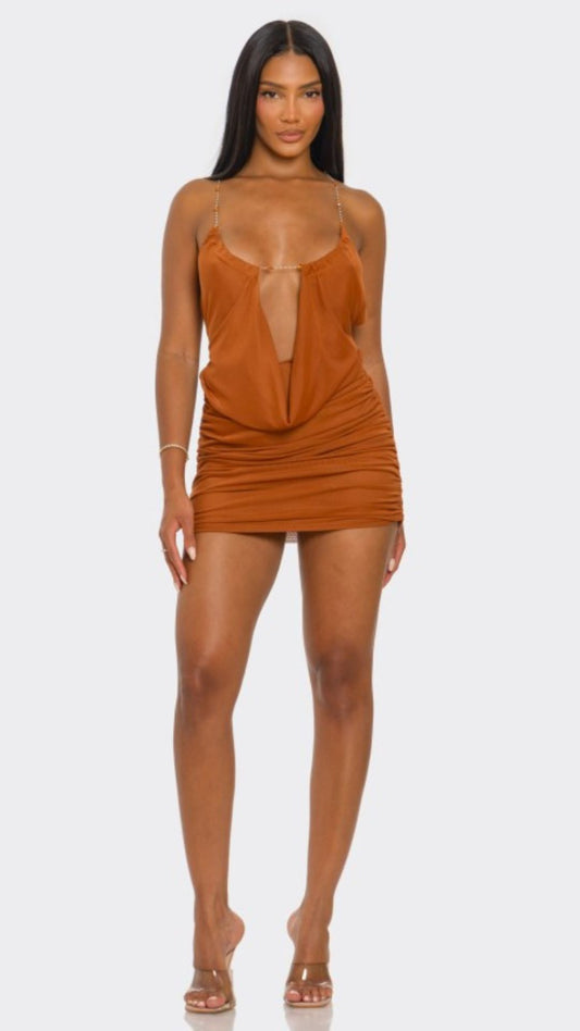 Bronze Mini Dress