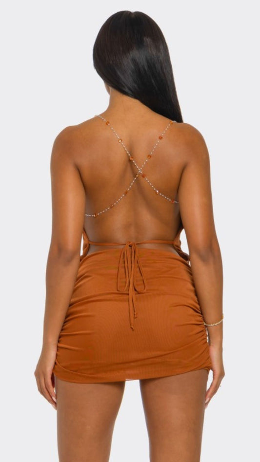 Bronze Mini Dress