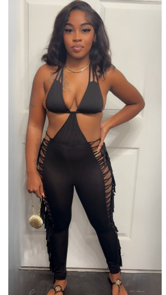 Lydia shredded jumpsuit