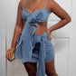 You Deserve it DenimSkirt Set