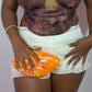 Khia Ruffled Hot Shorts (Beige)