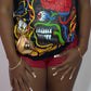 Red Snake Print shorts
