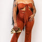 Brown Bow Tie Halter Jumpsuit