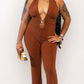 Brown Halter Jumpsuit