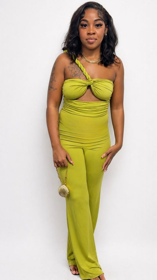 Green Braided Strap Jumpsuit