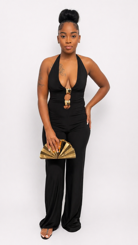 Black/Gold Jupsuit