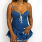 Denim Frayed Romper