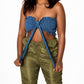 Jenny Denim Bow Tie Tube Top