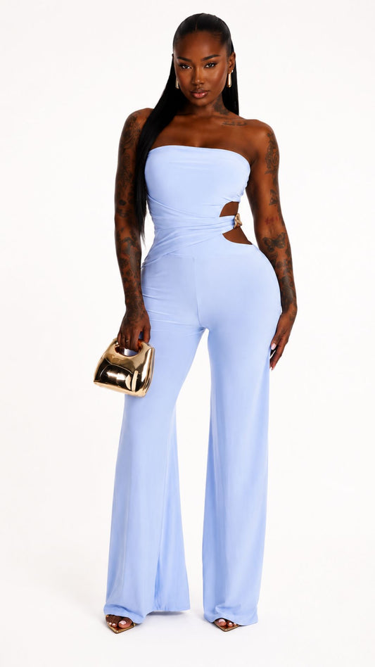 Sky Blue/Gold Jumpsuit