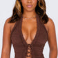 Brown Halter Scrunched Top
