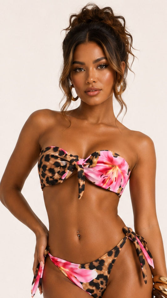 Animal Print Flower Swim