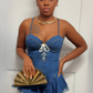 Denim Frayed Romper