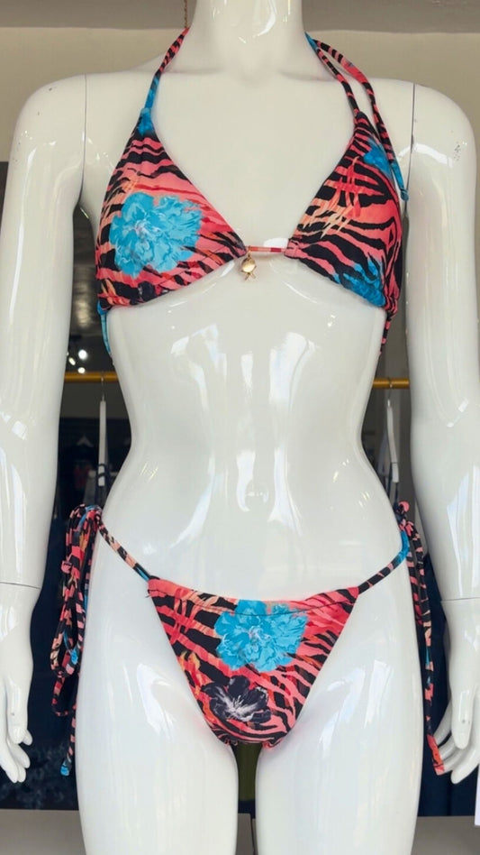Multi Zebra Stripe Print Swim