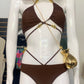 Chocolate Brown/Gold Swim