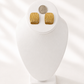 Gold Square Ribbed Earrings