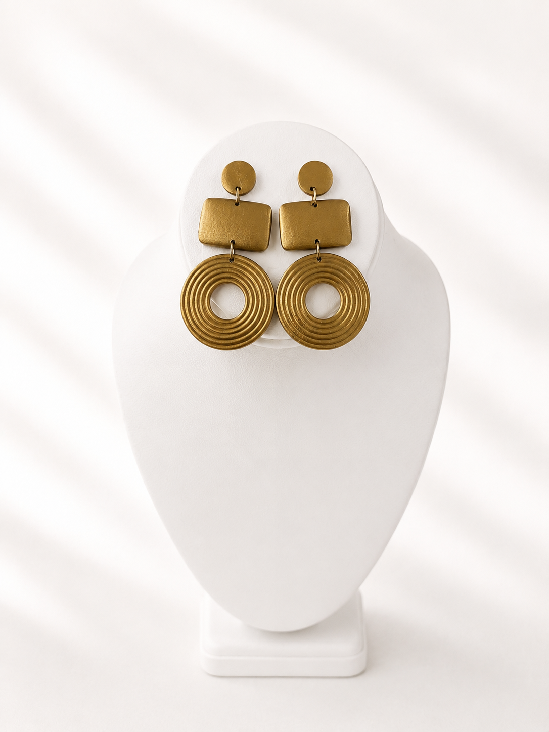 Gold Wooden Earrings