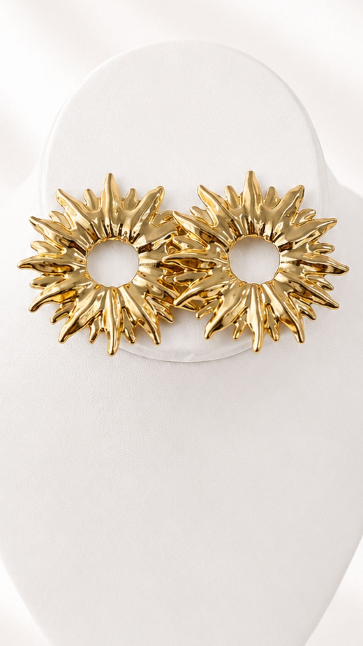 Gold Sun Star Earrings