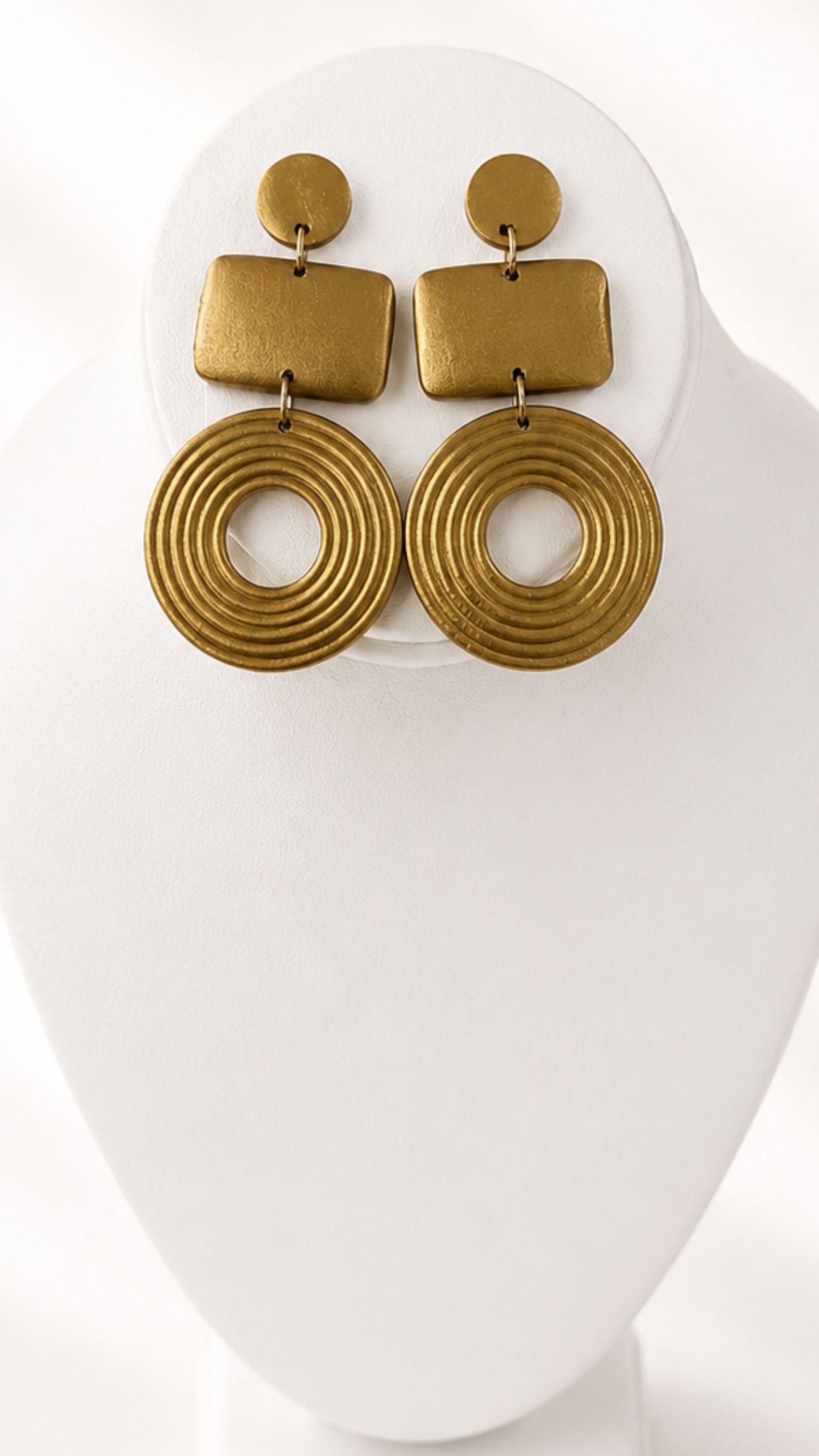 Gold Wooden Earrings