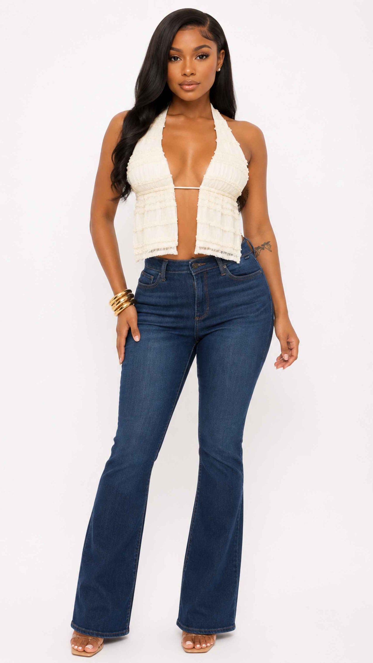 Ava Lace top Ivory