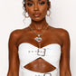 Malia White Buckle Tube Top