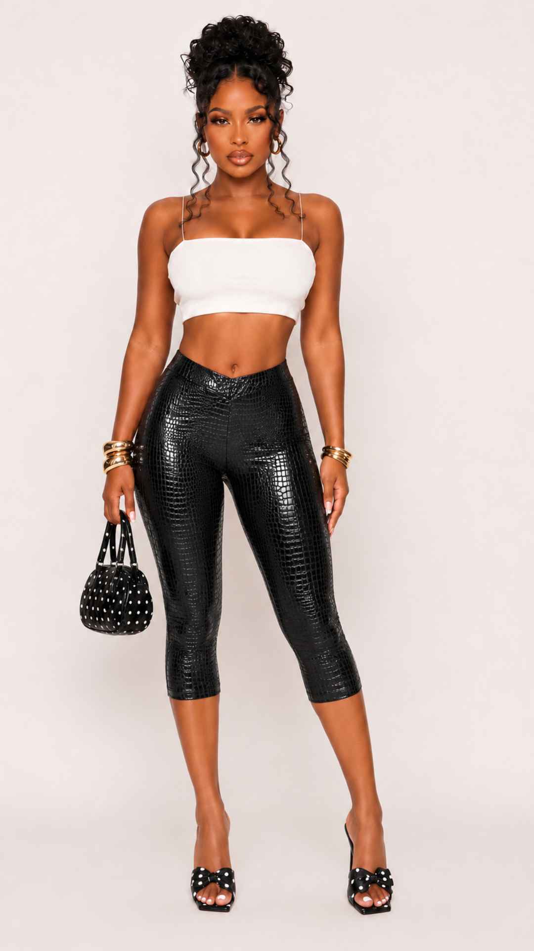 Black Snake Skin Pants