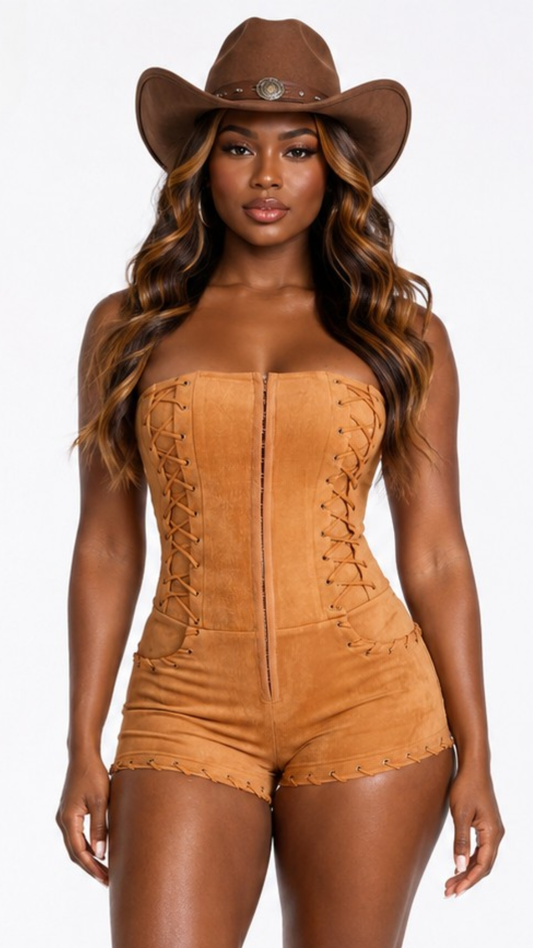 Strapless Stitched Romper