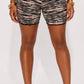 Black/ Beige Tiger Stripe Biker Shorts