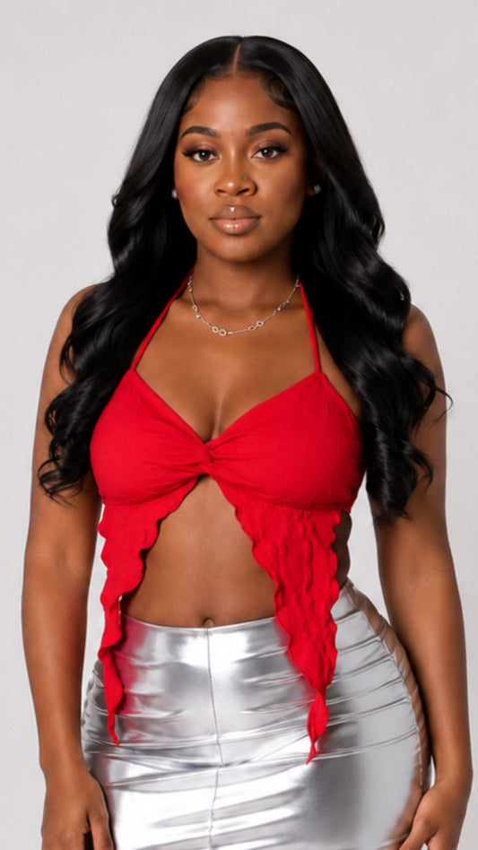 Kristy Split Halter (Red)
