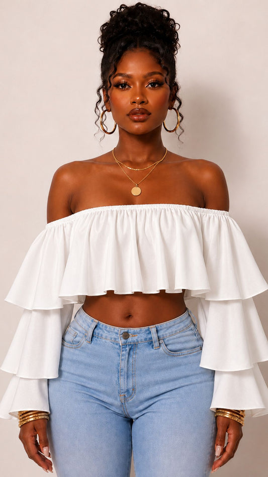 Kia White Crop Top