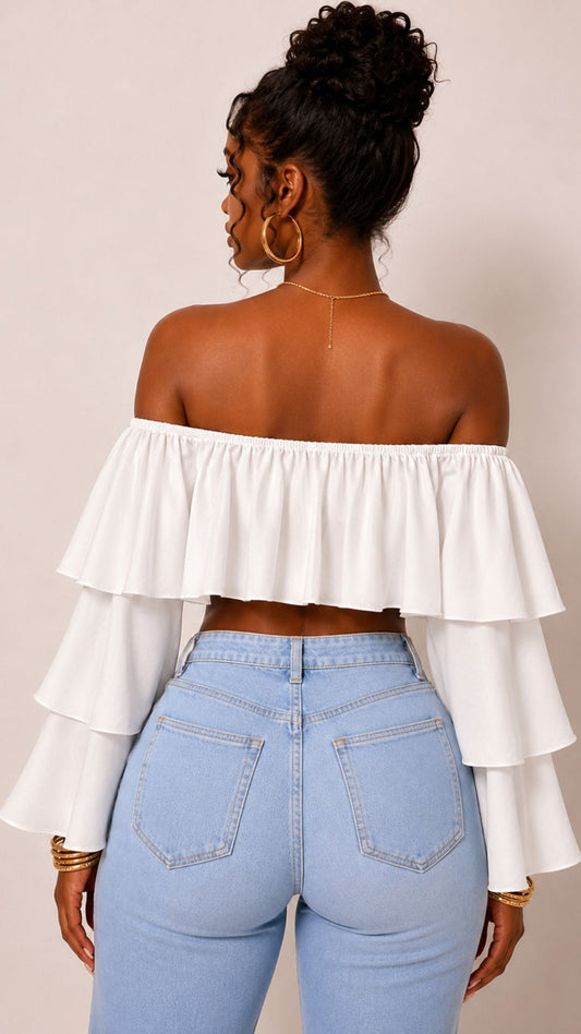 Kia White Crop Top