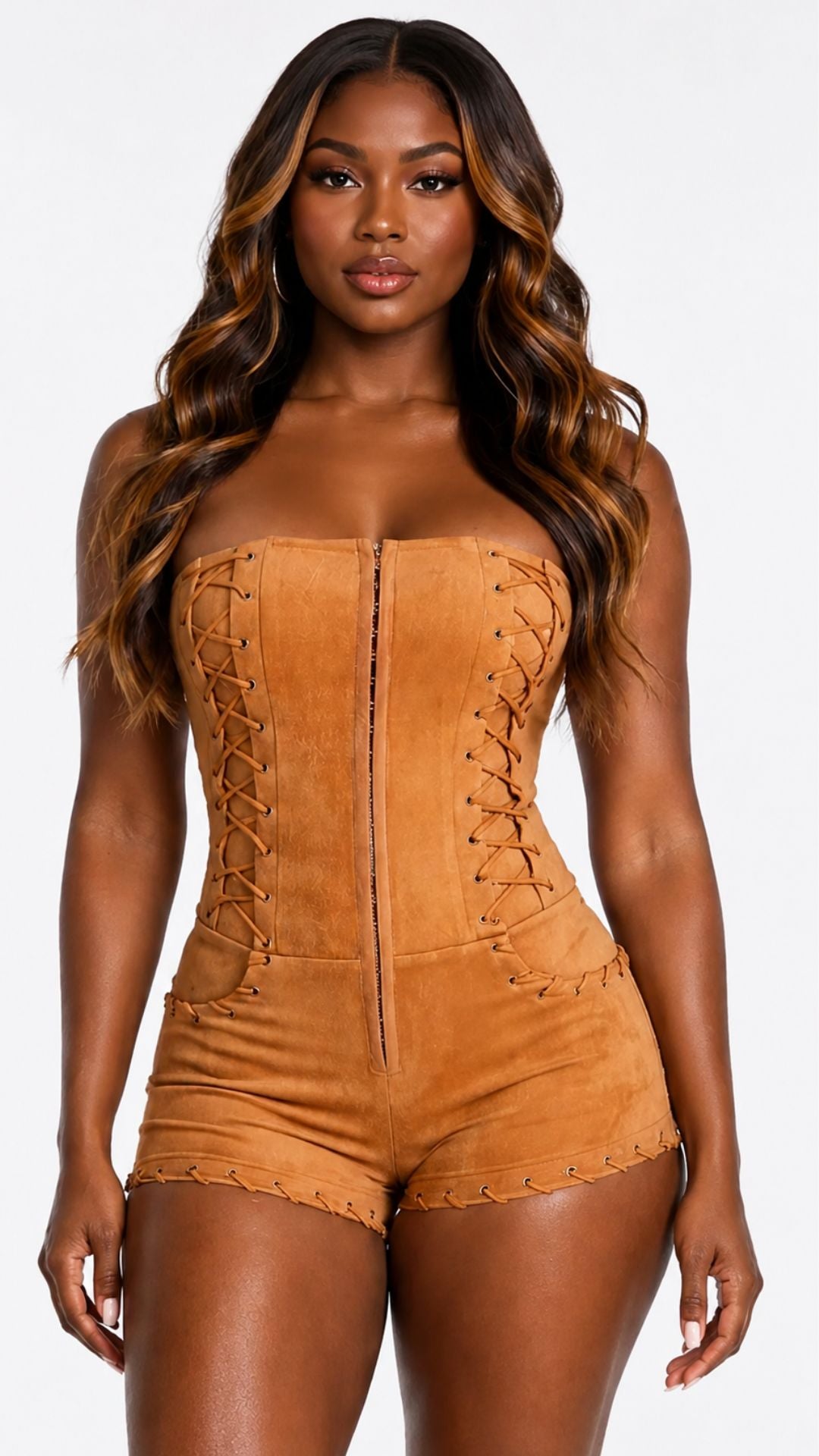 Strapless Stitched Romper