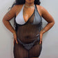One-Strap Mesh Mini Dress