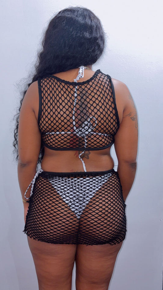 Too Hot Netted Cut Out Dress