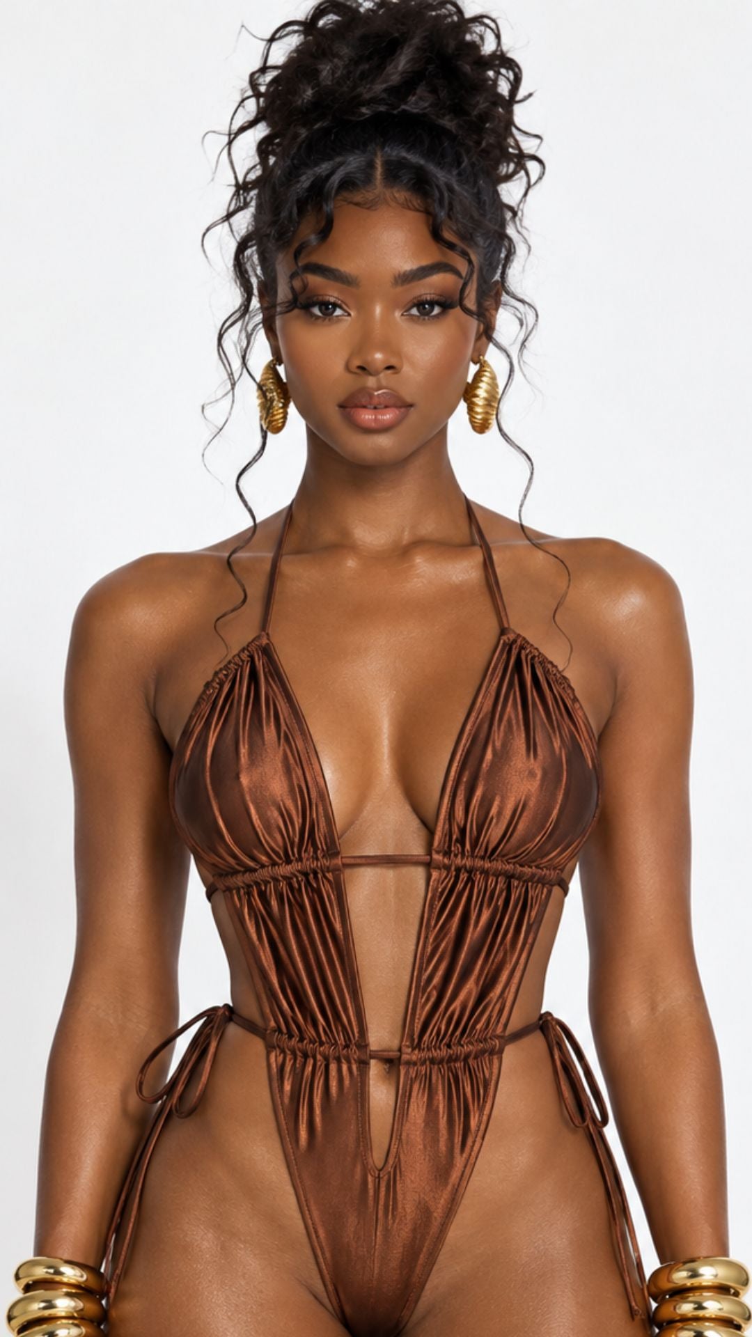 Halter Monokini (Coffee Brown)