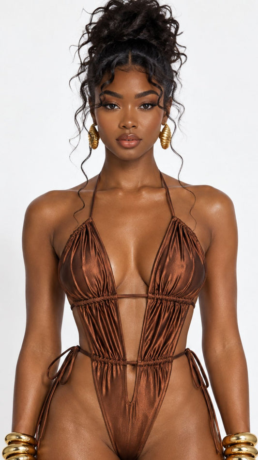Halter Monokini (Coffee Brown)