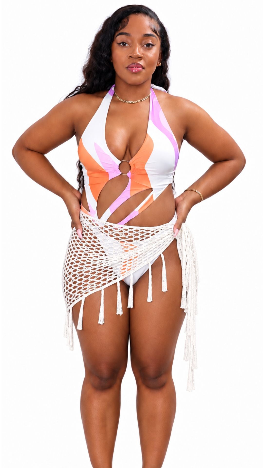 Crochet Tassel Cover Up (White)