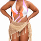 Crochet Tassel Cover Up (Khaki)